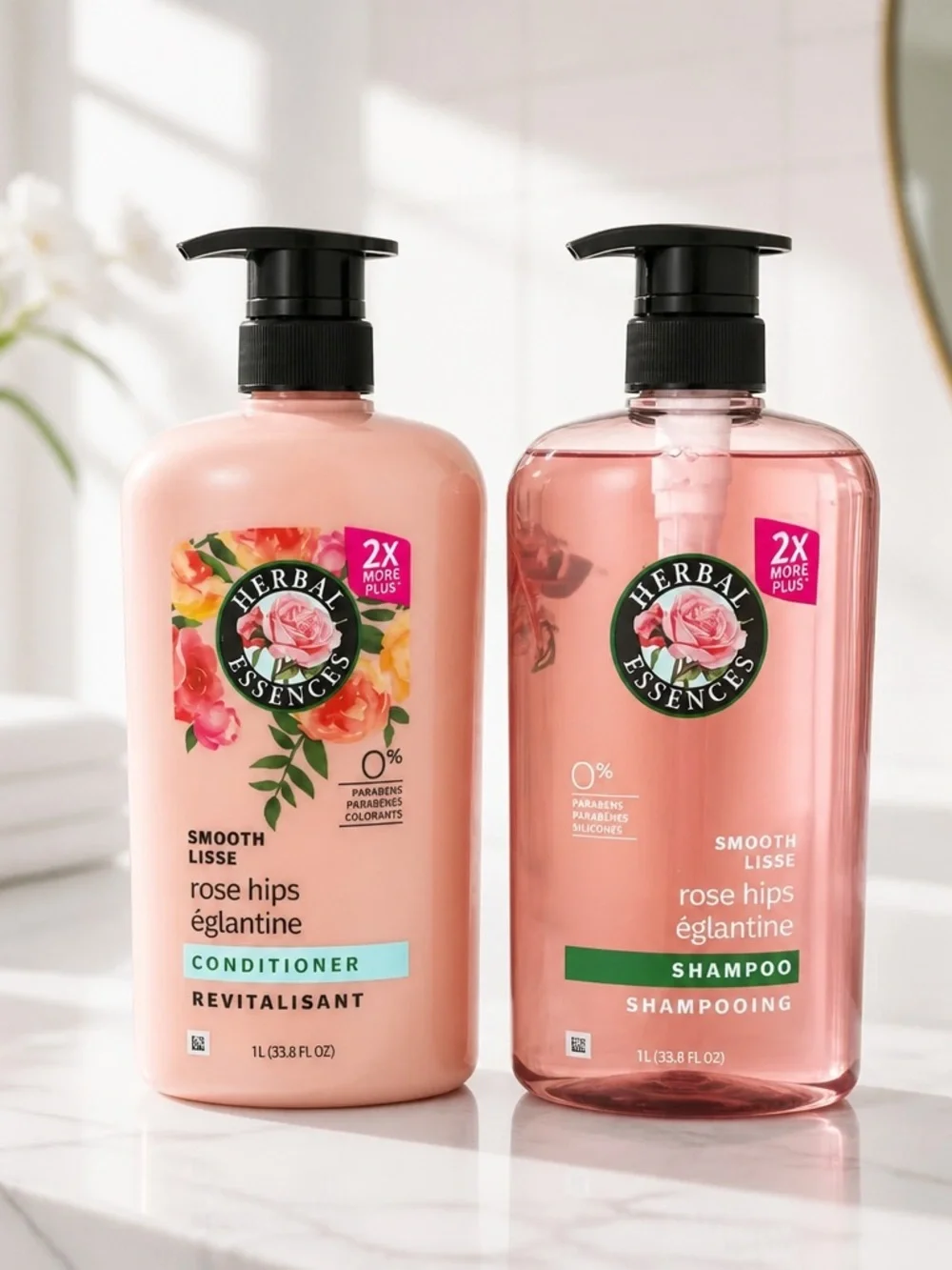 Rose Hips Smooth Conditioner & Shampoo — Pink